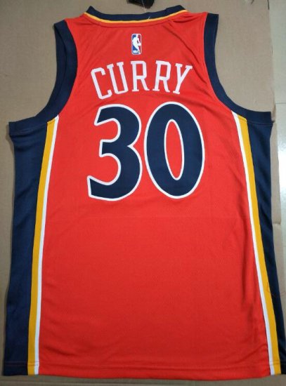 NBA 30 Curry Warriors Maillot Retro Rouge imprimé